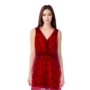 Soieblu Emotions Crochet Dress in Red - EUC